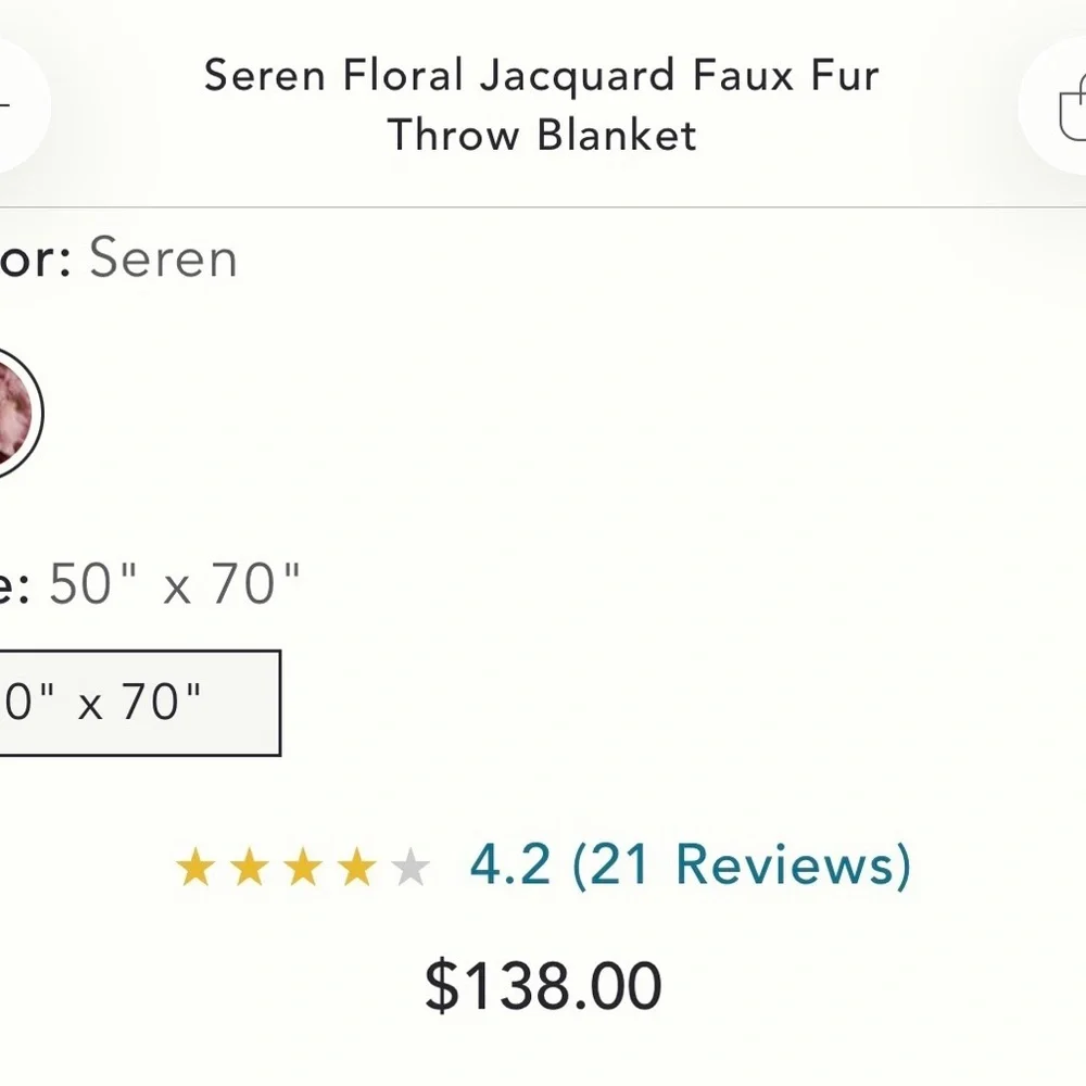 Anthropology Seren Floral Jacquard Faux Fur Throw Blanket - Picture 10 of 10